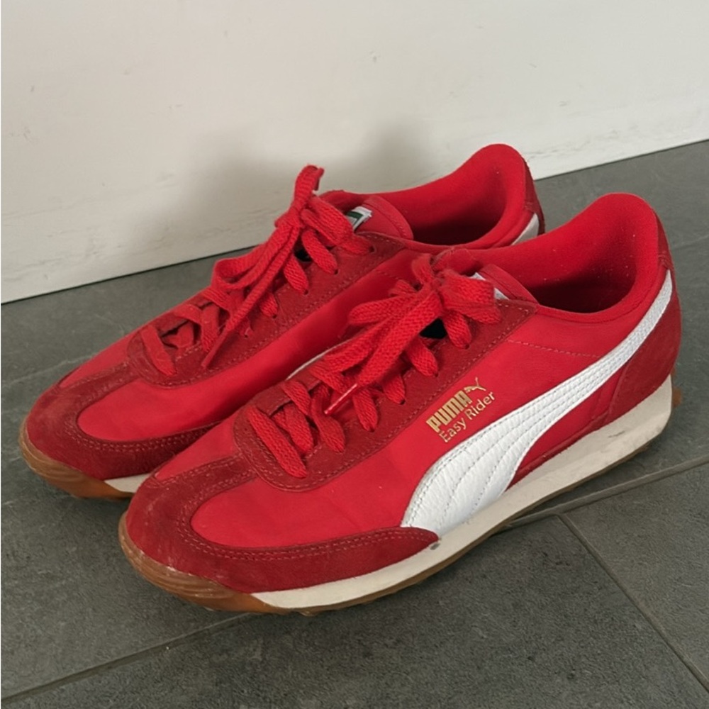 PUMA Easy Rider Red and White Sneakers